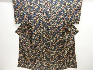 亀甲に草花模様小紋着物